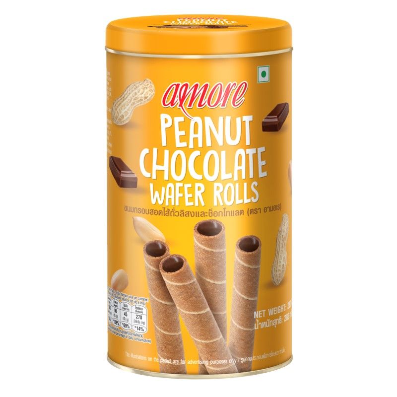 amore peanut chocolate wafer roll 